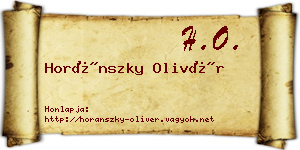 Horánszky Olivér névjegykártya