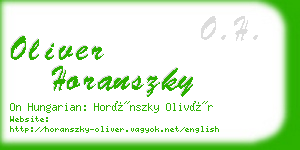 oliver horanszky business card